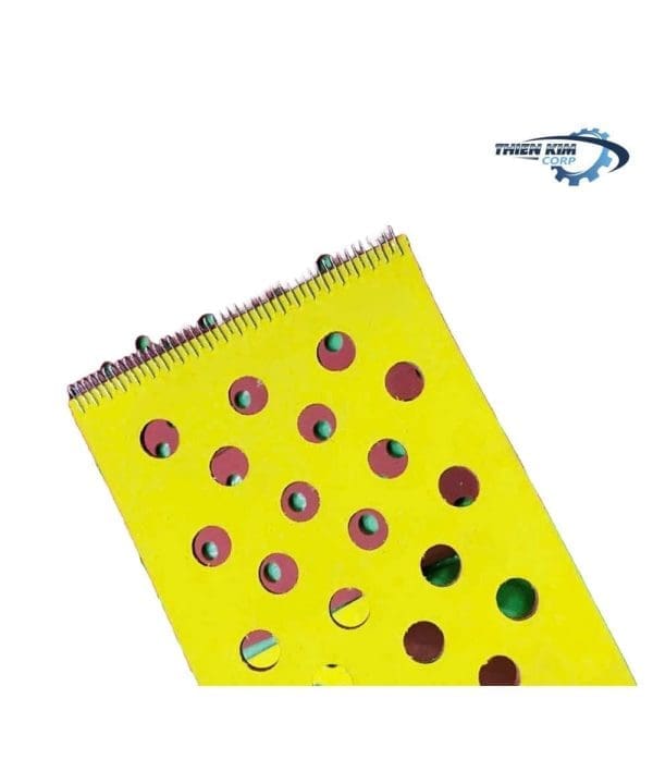 Dây đai xanh vàng, đắp cao su đỏ và đục lỗ