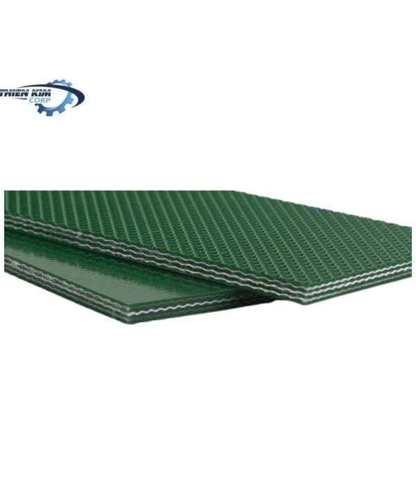 Băng tải PVC xanh trơn caro 5mm